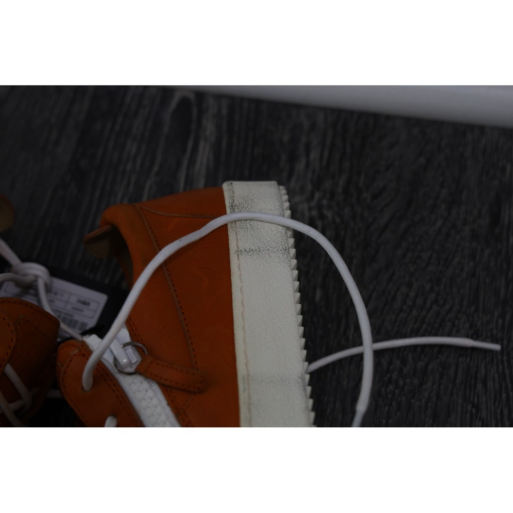 Giuseppe Zanotti Orange Leather Zip High Top Sneakers EU 35.5 - Picture 5 of 15